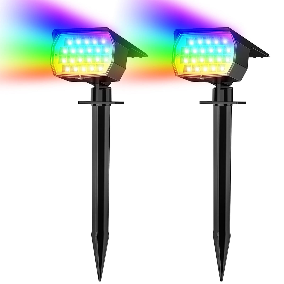 WENATY Solar Spot Lights Outdoor Waterproof Spotlights 12 Pack Warm White