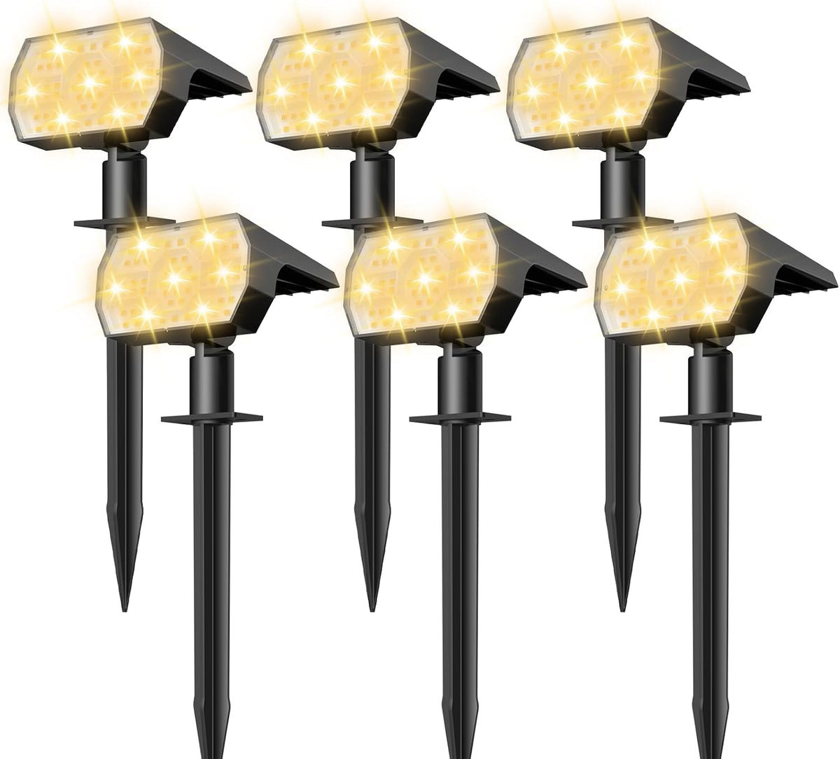 NYMPHY Solar Lights Outdoor Waterproof - 6 Pack (Warm White)