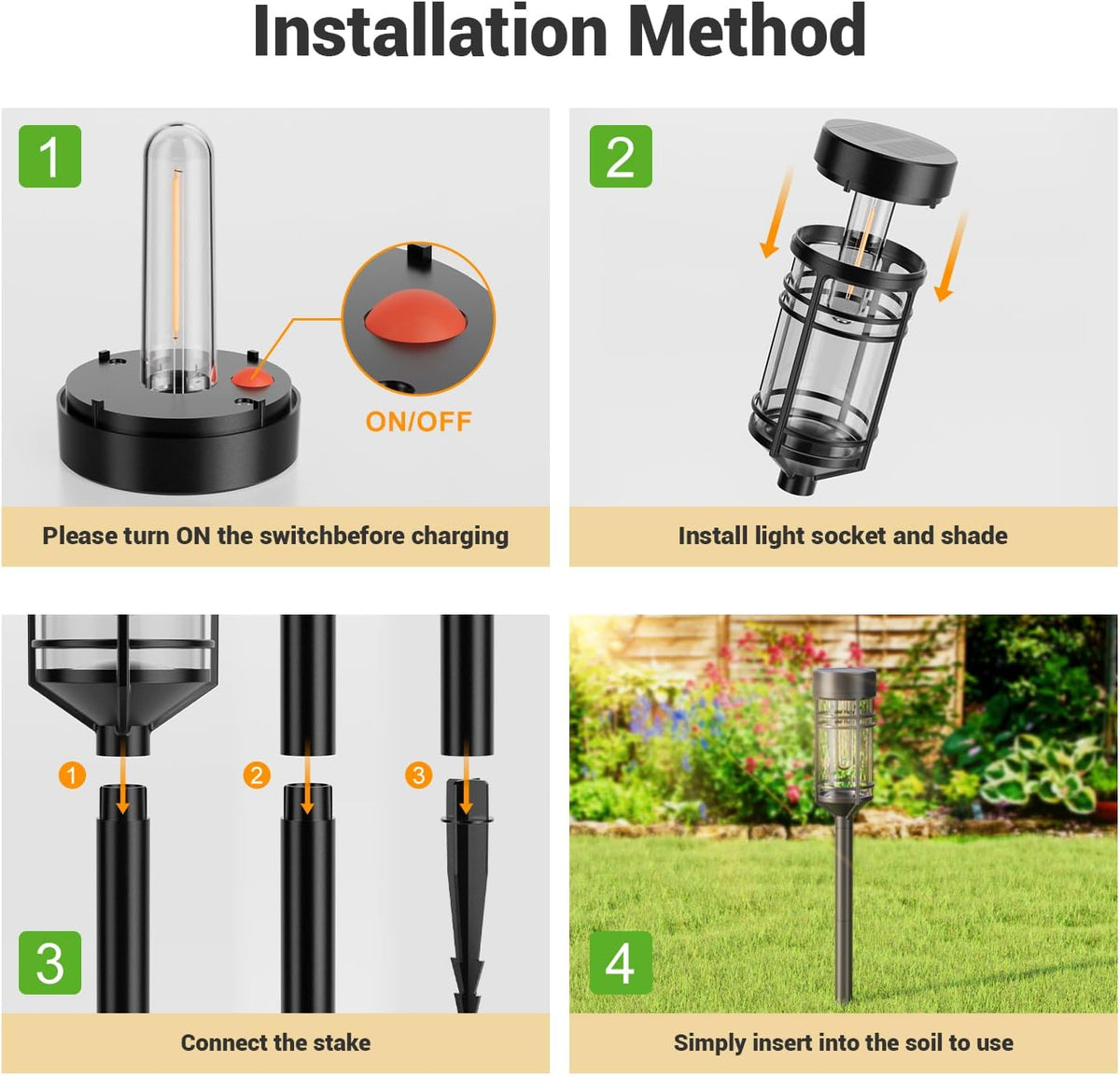 Amzarp 16 Pack Solar Garden Lights, Outdoor Bright LED Solar Pathway Lights