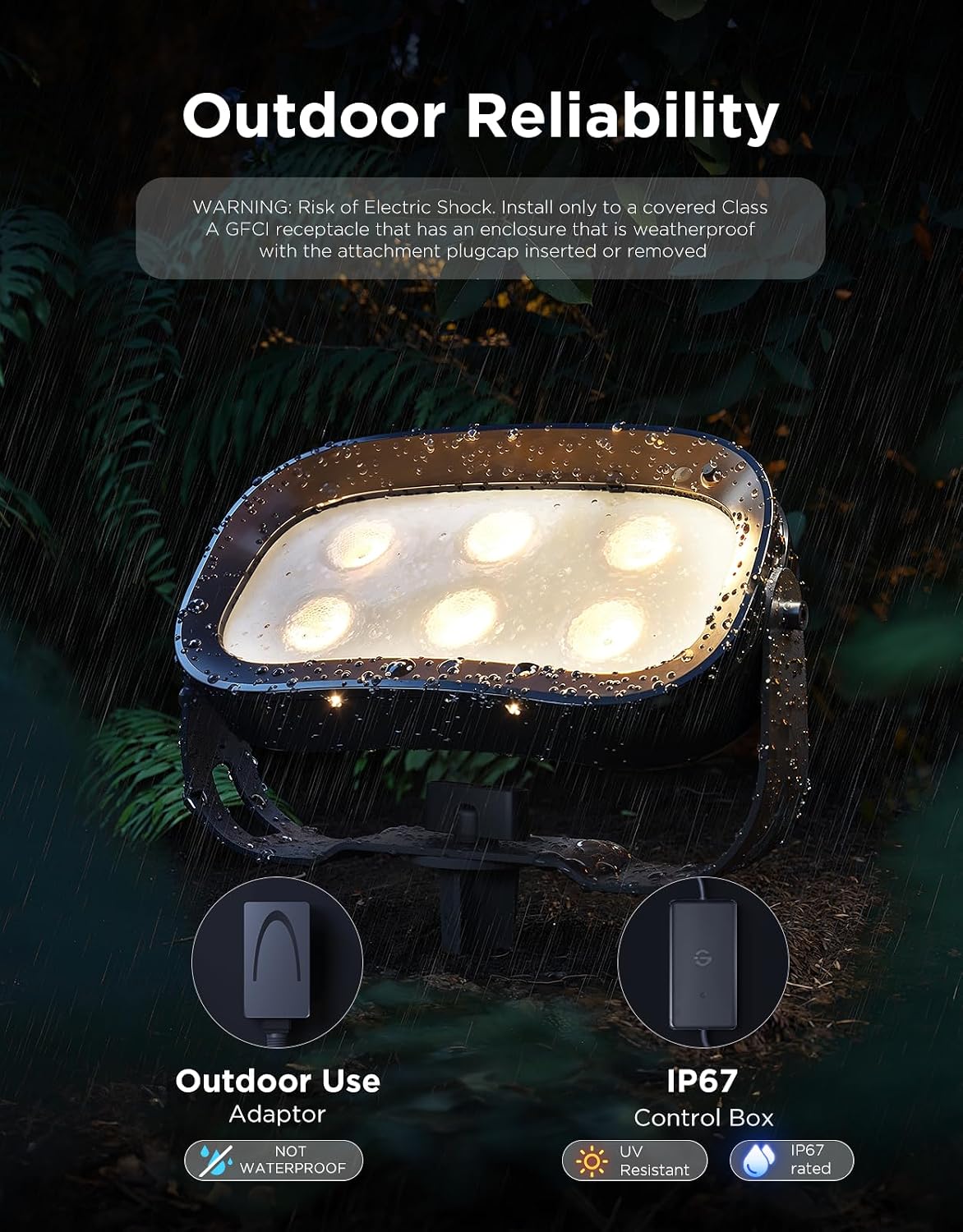 Govee Outdoor Tree Lights 3-Pack, RGBWIC LED Landscape Lighting