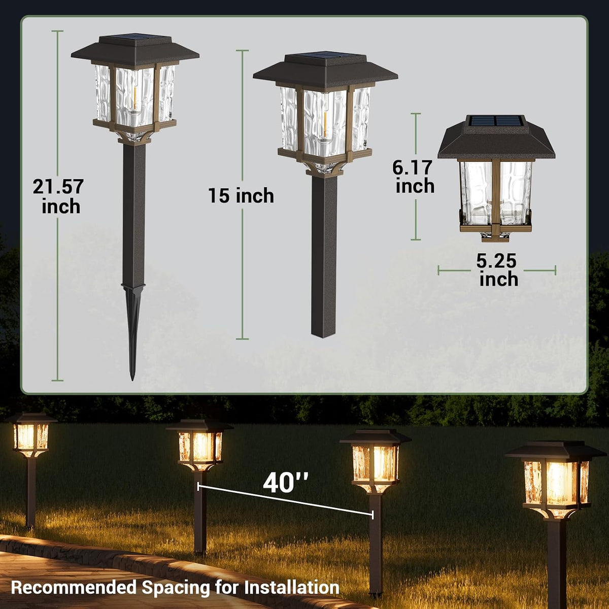 XMCOSY+ Solar Pathway Lights Outdoor 4 Pack, Warm White Solar Garden Lights