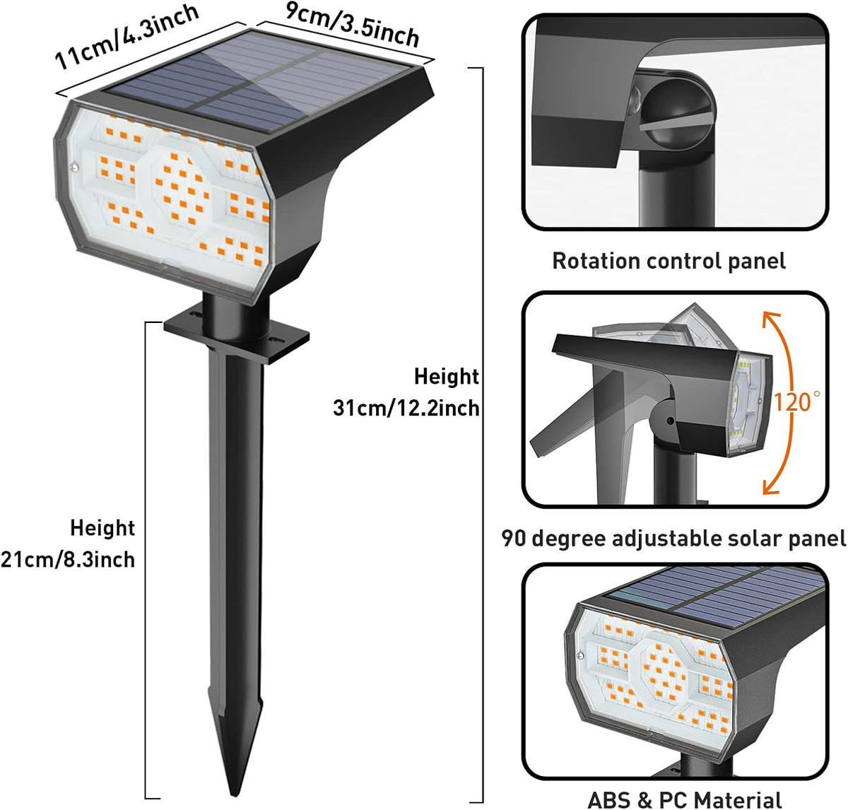 NYMPHY Solar Lights Outdoor Waterproof - 6 Pack (Warm White)