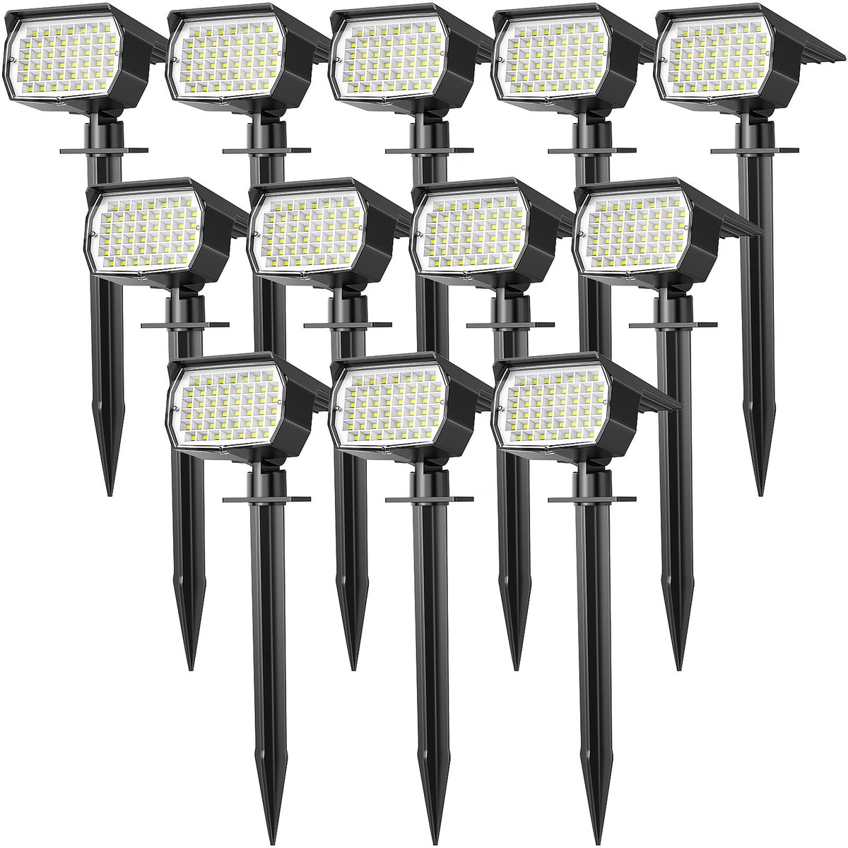 WENATY Solar Spot Lights Outdoor Waterproof Spotlights 12 Pack Warm White