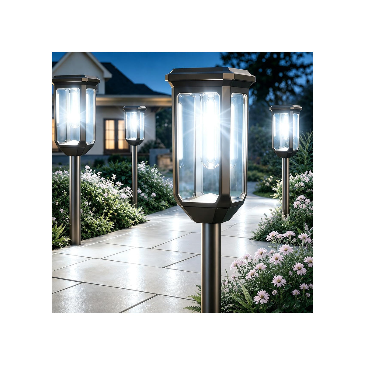 Tenmiro Solar Pathway Lights Outdoor 8 Pack, Bright Solar Garden Lights