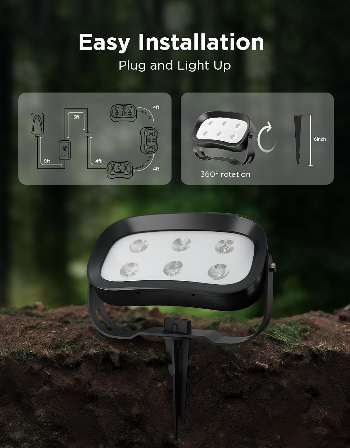 Govee Outdoor Tree Lights 3-Pack, RGBWIC LED Landscape Lighting