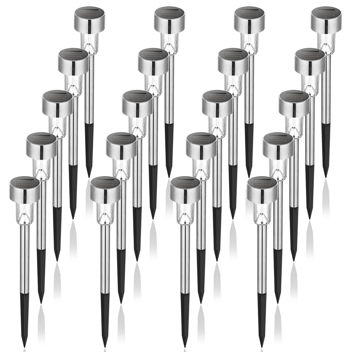 GIGALUMI Outdoor Waterproof Solar Garden Lights, 12 Pack Cold White