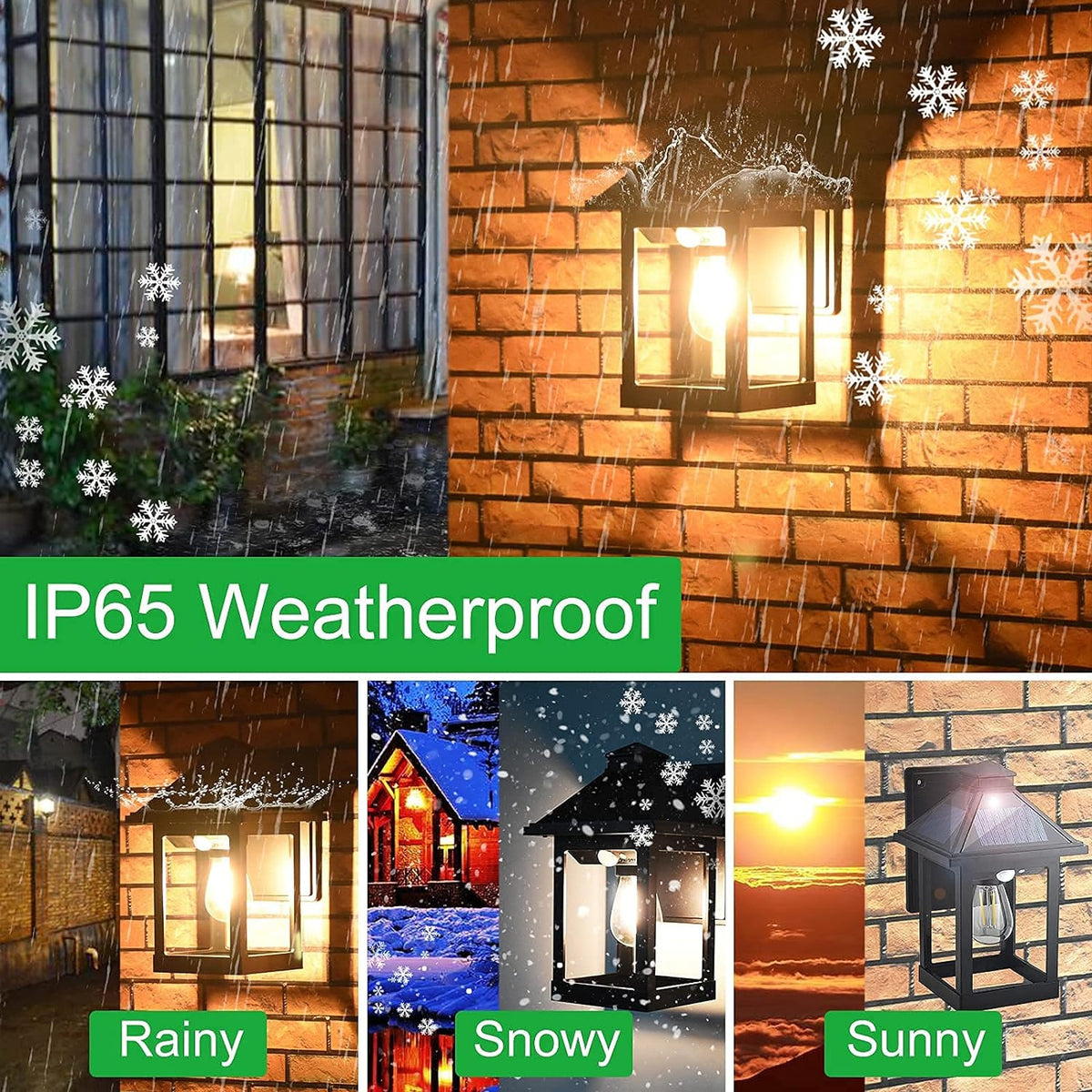 2 Pack Solar Wall Lanterns Outdoor with 3 Modes, Dusk to Dawn Motion Sensor