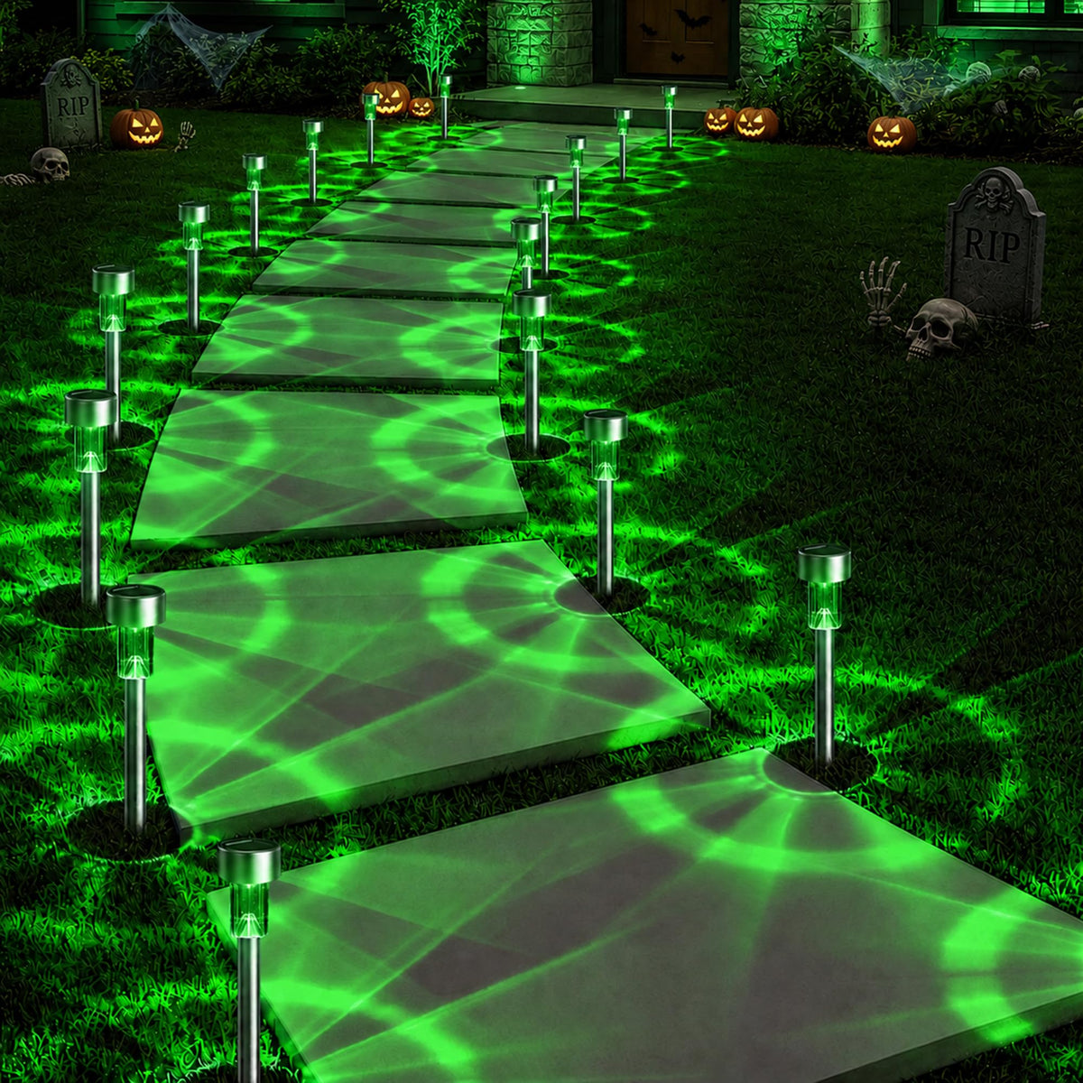 GIGALUMI Outdoor Waterproof Solar Garden Lights, 12 Pack Cold White