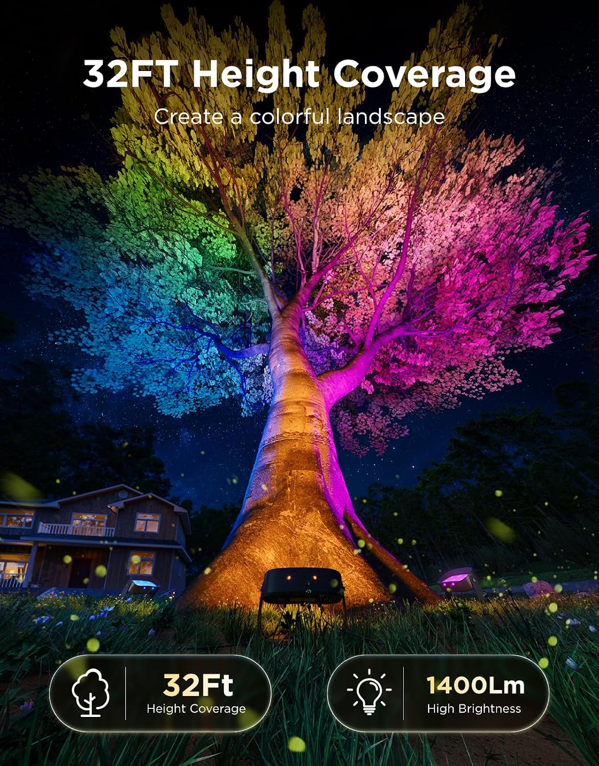 Govee Outdoor Tree Lights 3-Pack, RGBWIC LED Landscape Lighting