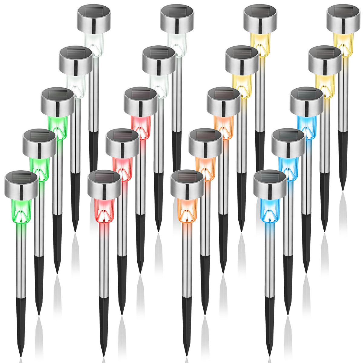 GIGALUMI Outdoor Waterproof Solar Garden Lights, 12 Pack Cold White