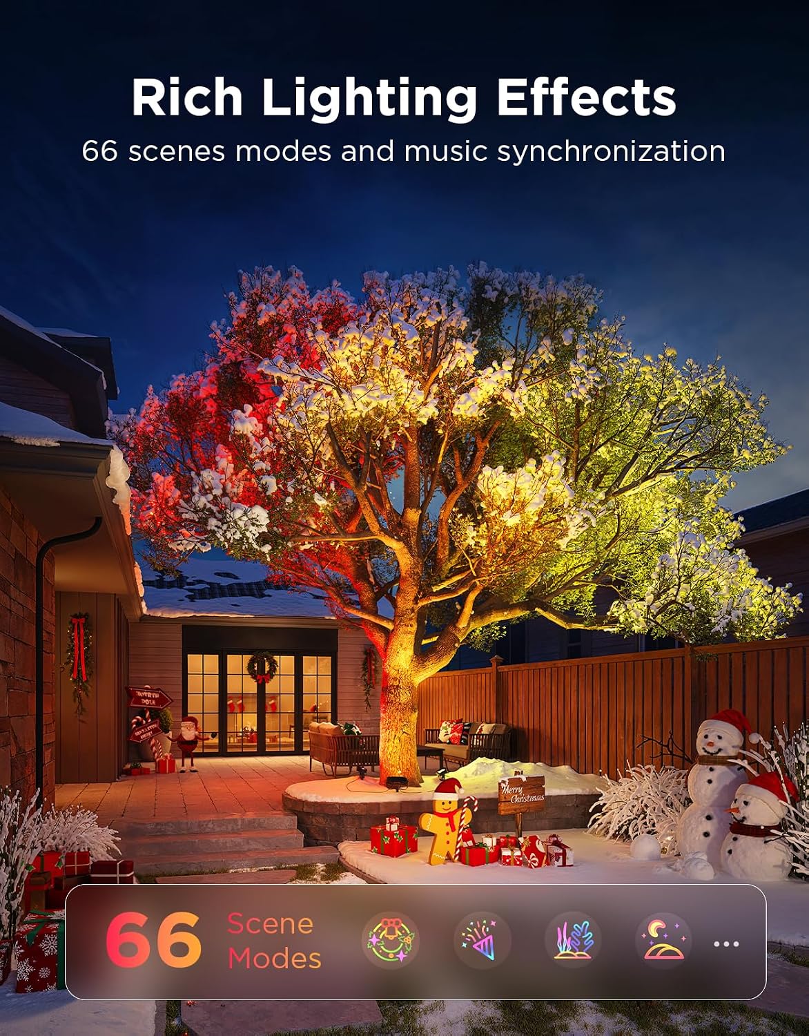 Govee Outdoor Tree Lights 3-Pack, RGBWIC LED Landscape Lighting