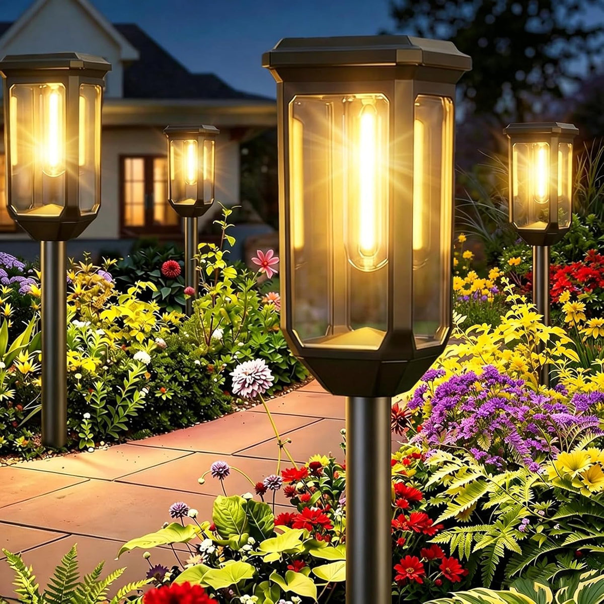 Tenmiro Solar Pathway Lights Outdoor 8 Pack, Bright Solar Garden Lights