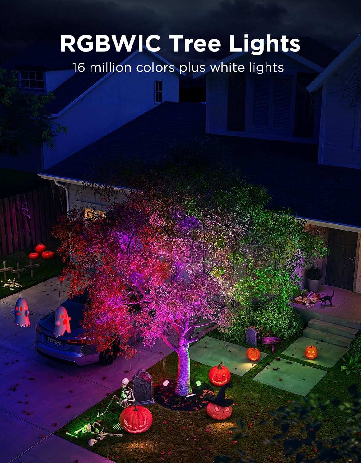 Govee Outdoor Tree Lights 3-Pack, RGBWIC LED Landscape Lighting