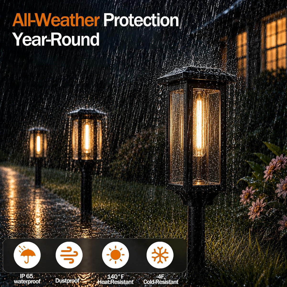 Tenmiro Solar Pathway Lights Outdoor 8 Pack, Bright Solar Garden Lights