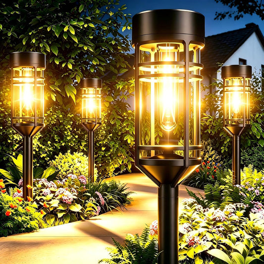 Amzarp 16 Pack Solar Garden Lights, Outdoor Bright LED Solar Pathway Lights